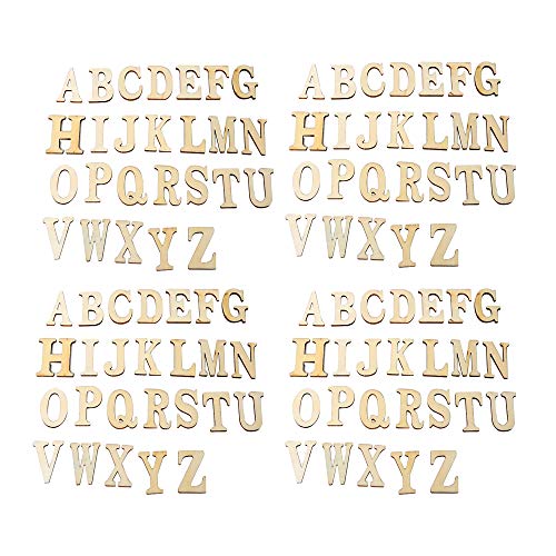 JKJF Holz Buchstaben Groß Buchstabe Unfertiger Holz Aufkleber für DIY Kunsthandwerk Hochzeitsfest Festival Party - 104 Stk A-Z 4 Sätze JKJF Holz Buchstaben Groß Buchstabe Unfertiger Holz Aufkleber für DIY Kunsthandwerk Hochzeitsfest Festival Party - 104 Stk A-Z 4 Sätze von JKJF