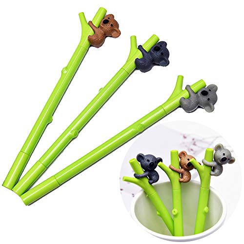 JKJF Koala Bär Gelschreiber Rollerball Kugelschreiber Gel Stifte 0,5 mm Feiner Punkt Schwarz Tinte für Student Kinder Briefpapier Büro Schulbedarf - 3 Stile 6 Stk JKJF Koala Bär Gelschreiber Rollerball Kugelschreiber Gel Stifte 0,5 mm Feiner Punkt Schwarz Tinte für Student Kinder Briefpapier Büro Schulbedarf - 3 Stile 6 Stk von JKJF