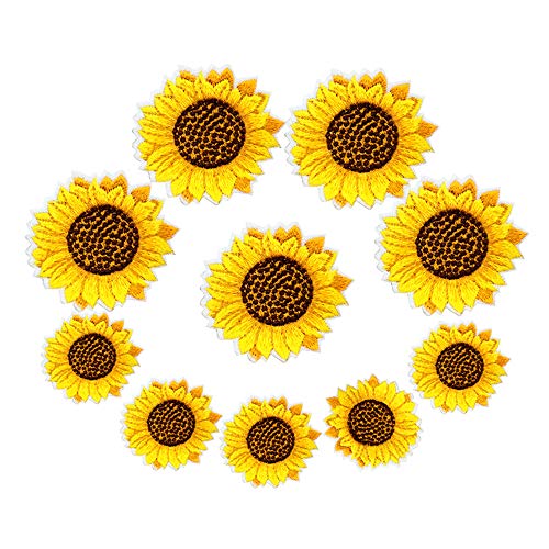 JKJF Sonnenblumen Aufnäher Bestickte Patches Wärmeübertragung Applique für Kleidung Jeans Jacken Tasche Hüte Rucksäcke Schuhe - 10 Stk 2 Größen JKJF Sonnenblumen Aufnäher Bestickte Patches Wärmeübertragung Applique für Kleidung Jeans Jacken Tasche Hüte Rucksäcke Schuhe - 10 Stk 2 Größen von JKJF