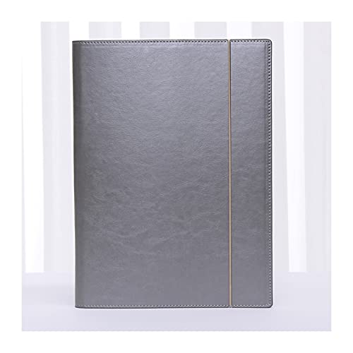 Aktenordner, A4 und Briefpapier, multifunktionales Leder-Klemmbrett für Geschäftstreffen, Schreibblock, lose Blätter, Aufbewahrungstasche, 5 Packungen, Aktenerweiterung, Grau von JKJZSALJ
