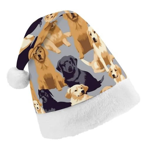 JKLPOMN Weihnachtsmütze für Kinder, weiche und bequeme Weihnachtsmütze, Hundemuster, bedruckt, niedlich, verdickt, geeignet für Erwachsene, Männer, Frauen, Weihnachtsfeier, Neujahrsparty-Zubehör und JKLPOMN Weihnachtsmütze für Kinder, weiche und bequeme Weihnachtsmütze, Hundemuster, bedruckt, niedlich, verdickt, geeignet für Erwachsene, Männer, Frauen, Weihnachtsfeier, Neujahrsparty-Zubehör und von JKLPOMN