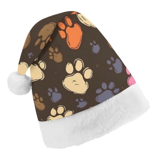 JKLPOMN Weihnachtsmütze für Kinder, weiche und bequeme Weihnachtsmütze, Hundepfoten-Druck, niedlich, verdickt, geeignet für Erwachsene, Männer, Frauen, Weihnachtsfeier, Neujahrsparty-Zubehör und JKLPOMN Weihnachtsmütze für Kinder, weiche und bequeme Weihnachtsmütze, Hundepfoten-Druck, niedlich, verdickt, geeignet für Erwachsene, Männer, Frauen, Weihnachtsfeier, Neujahrsparty-Zubehör und von JKLPOMN