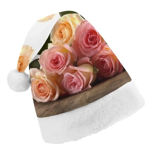 JKLPOMN Weihnachtsmütze für Kinder, weiche und bequeme Weihnachtsmütze, Rosen, Blumendruck, niedlich, verdickt, geeignet für Erwachsene, Männer, Frauen, Weihnachtsfeier, Neujahrsparty-Zubehör und JKLPOMN Weihnachtsmütze für Kinder, weiche und bequeme Weihnachtsmütze, Rosen, Blumendruck, niedlich, verdickt, geeignet für Erwachsene, Männer, Frauen, Weihnachtsfeier, Neujahrsparty-Zubehör und von JKLPOMN