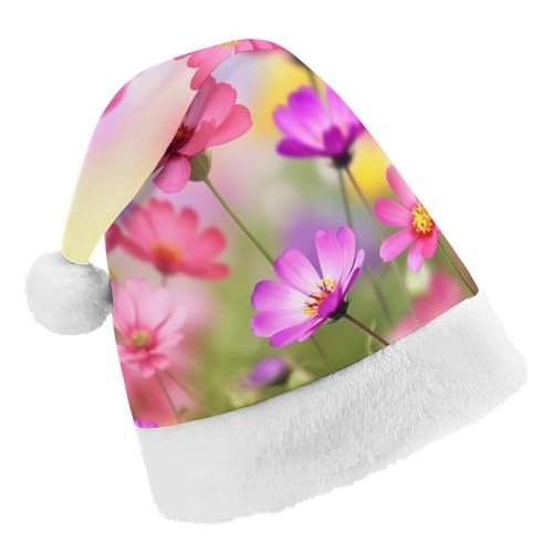 JKLPOMN Weihnachtsmütze für Kinder, weiche und bequeme Weihnachtsmütze, Sommerblumen bedruckt, niedlich, verdickt, geeignet für Erwachsene, Männer, Frauen, Weihnachtsfeier, Neujahrsparty-Zubehör und JKLPOMN Weihnachtsmütze für Kinder, weiche und bequeme Weihnachtsmütze, Sommerblumen bedruckt, niedlich, verdickt, geeignet für Erwachsene, Männer, Frauen, Weihnachtsfeier, Neujahrsparty-Zubehör und von JKLPOMN