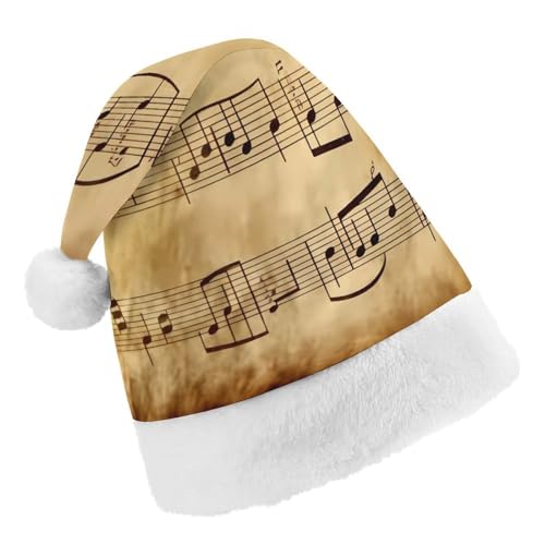 JKLPOMN Weihnachtsmütze für Kinder, weiche und bequeme Weihnachtsmütze, Vintage-Musiknoten-Kunstdruck, niedlich, verdickt, geeignet für Erwachsene, Männer, Frauen, Weihnachtsfeier, JKLPOMN Weihnachtsmütze für Kinder, weiche und bequeme Weihnachtsmütze, Vintage-Musiknoten-Kunstdruck, niedlich, verdickt, geeignet für Erwachsene, Männer, Frauen, Weihnachtsfeier, von JKLPOMN