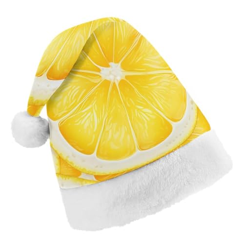 JKLPOMN Weihnachtsmütze für Kinder, weiche und bequeme Weihnachtsmütze, Zitronenscheiben-Muster, bedruckt, niedlich, verdickt, Weihnachtsmannmütze, geeignet für Erwachsene, Männer, Frauen, JKLPOMN Weihnachtsmütze für Kinder, weiche und bequeme Weihnachtsmütze, Zitronenscheiben-Muster, bedruckt, niedlich, verdickt, Weihnachtsmannmütze, geeignet für Erwachsene, Männer, Frauen, von JKLPOMN