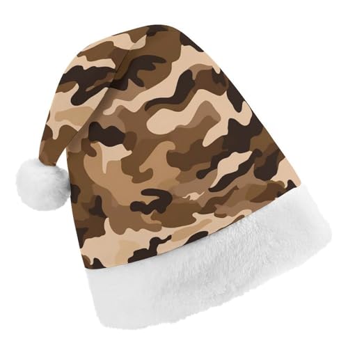 JKLPOMN Weihnachtsmütze für Kinder, weiche und bequeme Weihnachtsmütze, brauner Camouflage-Druck, niedlich, verdickt, geeignet für Erwachsene, Männer, Frauen, Weihnachtsfeier, Neujahrsparty-Zubehör JKLPOMN Weihnachtsmütze für Kinder, weiche und bequeme Weihnachtsmütze, brauner Camouflage-Druck, niedlich, verdickt, geeignet für Erwachsene, Männer, Frauen, Weihnachtsfeier, Neujahrsparty-Zubehör von JKLPOMN