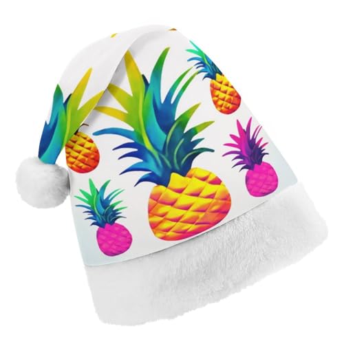 JKLPOMN Weihnachtsmütze für Kinder, weiche und bequeme Weihnachtsmütze, farbenfroher Ananas-Druck, niedlich, verdickt, geeignet für Erwachsene, Männer, Frauen, Weihnachtsfeier, Neujahrsparty-Zubehör JKLPOMN Weihnachtsmütze für Kinder, weiche und bequeme Weihnachtsmütze, farbenfroher Ananas-Druck, niedlich, verdickt, geeignet für Erwachsene, Männer, Frauen, Weihnachtsfeier, Neujahrsparty-Zubehör von JKLPOMN
