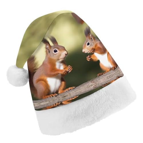 JKLPOMN Weihnachtsmütze für Kinder, weiche und bequeme Weihnachtsmütze, niedliche Eichhörnchen, bedruckt, niedlich, verdickt, Weihnachtsmannmütze, geeignet für Erwachsene, Männer, Frauen, JKLPOMN Weihnachtsmütze für Kinder, weiche und bequeme Weihnachtsmütze, niedliche Eichhörnchen, bedruckt, niedlich, verdickt, Weihnachtsmannmütze, geeignet für Erwachsene, Männer, Frauen, von JKLPOMN