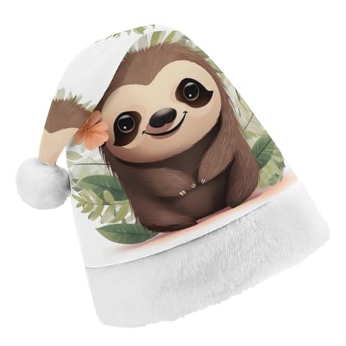 JKLPOMN Weihnachtsmütze für Kinder, weiche und bequeme Weihnachtsmütze, niedliches Cartoon-Faultier-Motiv, niedlich, verdickt, geeignet für Erwachsene, Männer, Frauen, Weihnachtsfeier, JKLPOMN Weihnachtsmütze für Kinder, weiche und bequeme Weihnachtsmütze, niedliches Cartoon-Faultier-Motiv, niedlich, verdickt, geeignet für Erwachsene, Männer, Frauen, Weihnachtsfeier, von JKLPOMN