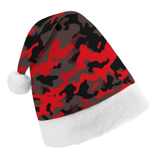 JKLPOMN Weihnachtsmütze für Kinder, weiche und bequeme Weihnachtsmütze, rotes Camouflage-Druck, niedlich, verdickt, geeignet für Erwachsene, Männer, Frauen, Weihnachtsfeier, Neujahrsparty-Zubehör und JKLPOMN Weihnachtsmütze für Kinder, weiche und bequeme Weihnachtsmütze, rotes Camouflage-Druck, niedlich, verdickt, geeignet für Erwachsene, Männer, Frauen, Weihnachtsfeier, Neujahrsparty-Zubehör und von JKLPOMN