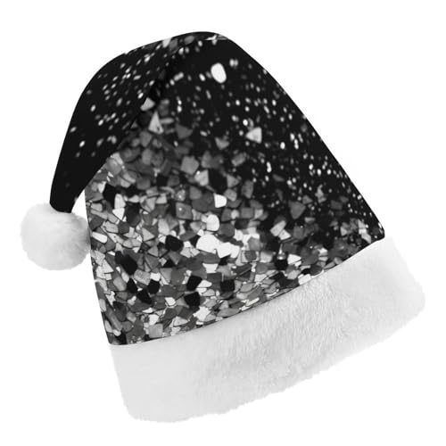 JKLPOMN Weihnachtsmütze für Kinder, weiche und bequeme Weihnachtsmütze, schwarz-weiß, glitzernd, niedlich, verdickt, geeignet für Erwachsene, Männer, Frauen, Weihnachtsfeier, Neujahrsparty-Zubehör und JKLPOMN Weihnachtsmütze für Kinder, weiche und bequeme Weihnachtsmütze, schwarz-weiß, glitzernd, niedlich, verdickt, geeignet für Erwachsene, Männer, Frauen, Weihnachtsfeier, Neujahrsparty-Zubehör und von JKLPOMN