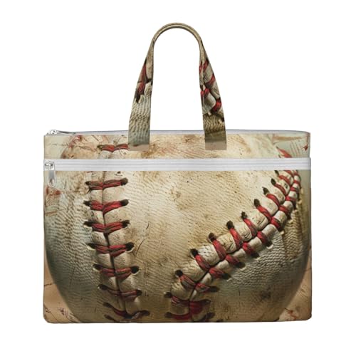 Baseball 1 bedruckte Dokumententasche für Lehrer, Leinen, für Arbeit, lässige Handtasche für Büro, Schule, Reisen, Strand Baseball 1 bedruckte Dokumententasche für Lehrer, Leinen, für Arbeit, lässige Handtasche für Büro, Schule, Reisen, Strand von JKLQWC