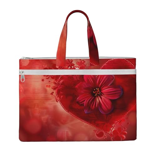 Bedruckte Dokumententasche zum Valentinstag, Lehrer, Leinen, für Arbeit, lässige Handtasche für Büro, Schule, Reisen, Strand Bedruckte Dokumententasche zum Valentinstag, Lehrer, Leinen, für Arbeit, lässige Handtasche für Büro, Schule, Reisen, Strand von JKLQWC