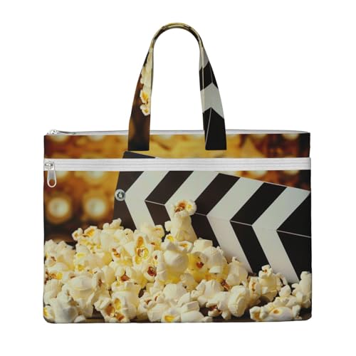 Dokumententasche aus Segeltuch für Lehrer, mit Schindeln und Popcorn-Motiv, für die Arbeit, lässige Handtasche für Büro, Schule, Reisen, Strand Dokumententasche aus Segeltuch für Lehrer, mit Schindeln und Popcorn-Motiv, für die Arbeit, lässige Handtasche für Büro, Schule, Reisen, Strand von JKLQWC