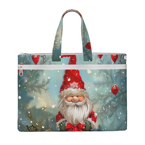Dokumententasche mit traditionellem Weihnachtszwerg, bedruckt, Lehrer, Segeltuch, für Arbeit, lässige Handtasche für Büro, Schule, Reisen, Strand Dokumententasche mit traditionellem Weihnachtszwerg, bedruckt, Lehrer, Segeltuch, für Arbeit, lässige Handtasche für Büro, Schule, Reisen, Strand von JKLQWC