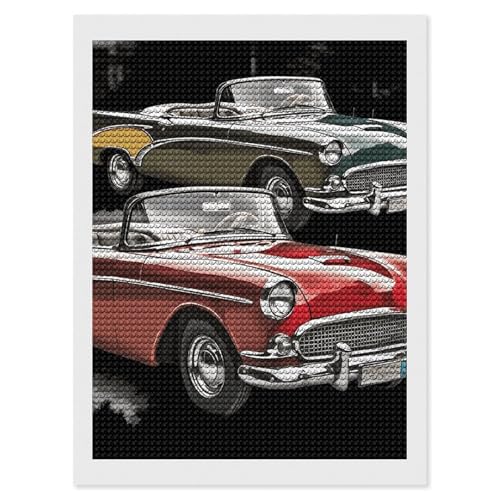 JKLQWH Oldfashioned Diamond Painting Kit für Erwachsene und Anfänger, Diamant-Kunst-Set, Wandkunst, DIY-Voll-Rundbohrer-Punkt-Malerei-Kits für Heimdekoration, 30,5 x 40,6 cm von JKLQWH