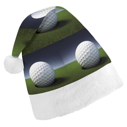 JKLQWH Weihnachtsmütze, Weihnachtsmütze, Partyhut mit Golfball, Weihnachtsmannmütze für Erwachsene, Uni, klassische Weihnachtsmannmütze, extra dick, Weihnachtsmütze, Wintermütze, Neujahr, festliche von JKLQWH