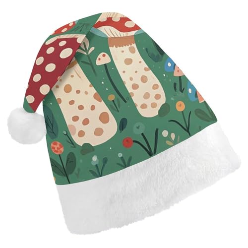 JKLQWH Weihnachtsmütze, Weihnachtsmütze, Partyhut mit Hippie-Pilz, Nikolausmütze für Erwachsene, Uni, klassische Weihnachtsmannmütze, extra dick, Wintermütze, Neujahr, festliche Party, von JKLQWH