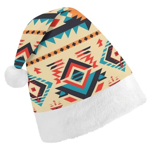 JKLQWH Weihnachtsmütze, Weihnachtsmütze, Partyhut mit Indianer-Weihnachtsmannmütze für Erwachsene, Uni, klassische Weihnachtsmannmütze, extra dick, Weihnachtsmütze, Wintermütze, Neujahr, festliche von JKLQWH