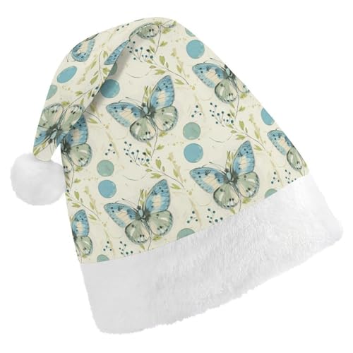 JKLQWH Weihnachtsmütze, Weihnachtsmütze, Partyhut mit Kreisen und grünen Punkten, Weihnachtsmannmütze für Erwachsene, Uni, klassische Weihnachtsmannmütze, extra dick, Weihnachtsmütze, Wintermütze, von JKLQWH