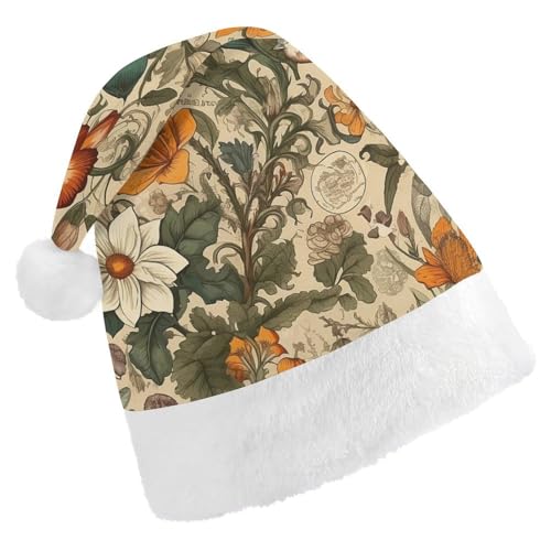JKLQWH Weihnachtsmütze, Weihnachtsmütze, Partyhut mit Retro-Muster, Weihnachtsmannmütze für Erwachsene, Uni, klassische Weihnachtsmannmütze, extra dick, Weihnachtsmütze, Wintermütze, Neujahr, von JKLQWH