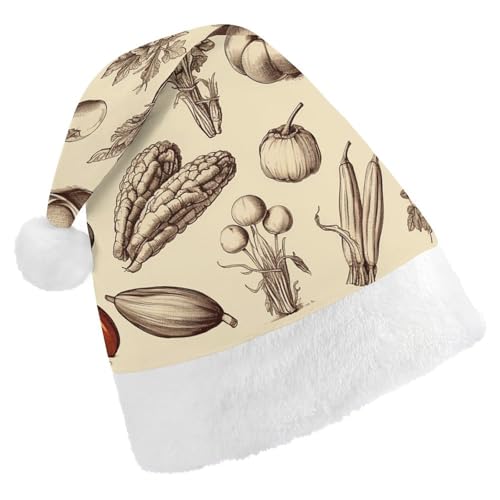 JKLQWH Weihnachtsmütze, Weihnachtsmütze, Partyhut mit Skizzenstil, Gemüse, Nikolausmütze für Erwachsene, Uni, klassische Weihnachtsmannmütze, extra dick, Weihnachtsmütze, Wintermütze, Neujahr, JKLQWH Weihnachtsmütze, Weihnachtsmütze, Partyhut mit Skizzenstil, Gemüse, Nikolausmütze für Erwachsene, Uni, klassische Weihnachtsmannmütze, extra dick, Weihnachtsmütze, Wintermütze, Neujahr, von JKLQWH