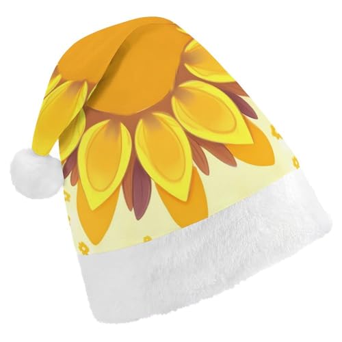 JKLQWH Weihnachtsmütze, Weihnachtsmütze, Partyhut mit Sonnenblume, Schönheits-Weihnachtsmannmütze für Erwachsene, Uni, klassische Weihnachtsmannmütze, extra dick, Weihnachtsmütze, Wintermütze, von JKLQWH