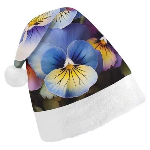 JKLQWH Weihnachtsmütze, Weihnachtsmütze, Partyhut mit Stiefmütterchen, Perfektion, Weihnachtsmannmütze für Erwachsene, Uni, klassische Weihnachtsmannmütze, extra dick, Weihnachtsmütze, Wintermütze, von JKLQWH