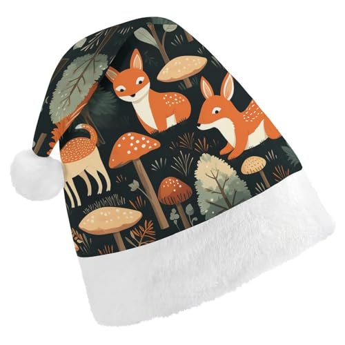 JKLQWH Weihnachtsmütze, Weihnachtsmütze, Partyhut mit Tieren und Wald, Weihnachtsmannmütze für Erwachsene, Uni, klassische Weihnachtsmannmütze, extra dick, Weihnachtsmütze, Wintermütze, Neujahr, JKLQWH Weihnachtsmütze, Weihnachtsmütze, Partyhut mit Tieren und Wald, Weihnachtsmannmütze für Erwachsene, Uni, klassische Weihnachtsmannmütze, extra dick, Weihnachtsmütze, Wintermütze, Neujahr, von JKLQWH