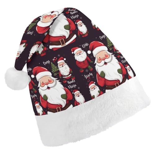 JKLQWH Weihnachtsmütze, Weihnachtsmütze, Partyhut mit Weihnachtsmann-Mütze für Erwachsene, Uni, klassische Weihnachtsmannmütze, extra dick, Wintermütze, Neujahr, festliche Party, Weihnachtszubehör von JKLQWH