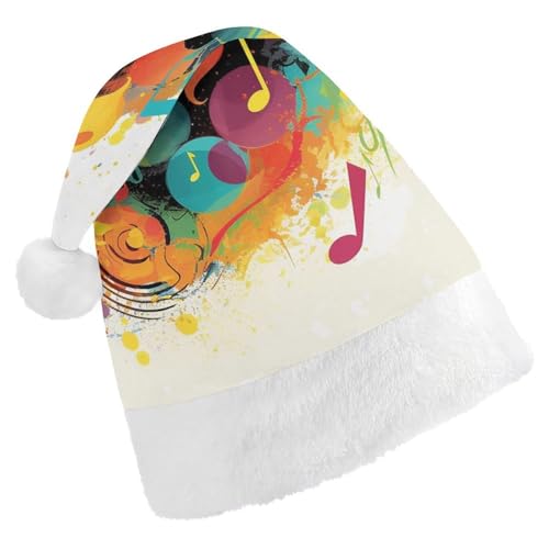 JKLQWH Weihnachtsmütze, Weihnachtsmütze, Partyhut mit abstraktem Musik-Thema, Weihnachtsmannmütze für Erwachsene, Uni, klassische Weihnachtsmannmütze, extra dick, Wintermütze, Neujahr, festliche JKLQWH Weihnachtsmütze, Weihnachtsmütze, Partyhut mit abstraktem Musik-Thema, Weihnachtsmannmütze für Erwachsene, Uni, klassische Weihnachtsmannmütze, extra dick, Wintermütze, Neujahr, festliche von JKLQWH