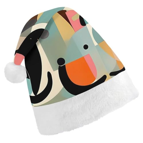JKLQWH Weihnachtsmütze, Weihnachtsmütze, Partyhut mit moderner Kunst, Katzen-Weihnachtsmannmütze für Erwachsene, Uni, klassische Weihnachtsmannmütze, extra dick, Wintermütze, Neujahr, festliche JKLQWH Weihnachtsmütze, Weihnachtsmütze, Partyhut mit moderner Kunst, Katzen-Weihnachtsmannmütze für Erwachsene, Uni, klassische Weihnachtsmannmütze, extra dick, Wintermütze, Neujahr, festliche von JKLQWH