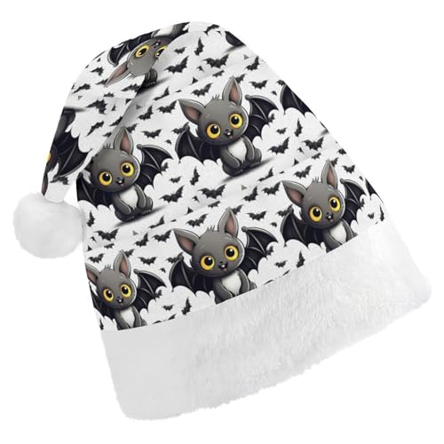 JKLQWH Weihnachtsmütze, Weihnachtsmütze, Partyhut mit niedlicher Fledermaus-Weihnachtsmannmütze für Erwachsene, Uni, klassische Weihnachtsmannmütze, extra dick, Wintermütze, Neujahr, festliche JKLQWH Weihnachtsmütze, Weihnachtsmütze, Partyhut mit niedlicher Fledermaus-Weihnachtsmannmütze für Erwachsene, Uni, klassische Weihnachtsmannmütze, extra dick, Wintermütze, Neujahr, festliche von JKLQWH