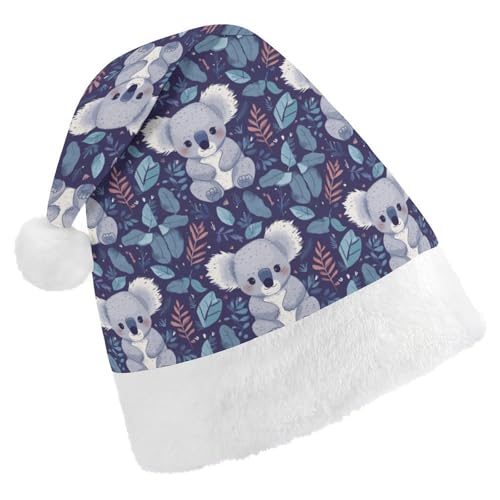 JKLQWH Weihnachtsmütze, Weihnachtsmütze, Partyhut mit schönem Koala-Weihnachtsmannhut für Erwachsene, Uni, klassische Weihnachtsmannmütze, extra dick, Wintermütze, Neujahr, festliche Party, von JKLQWH