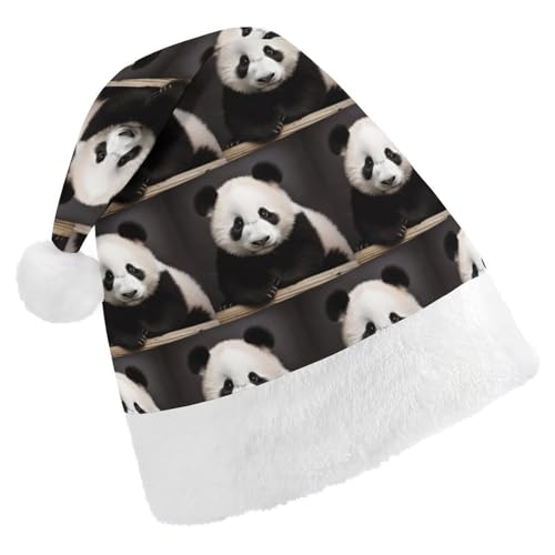 JKLQWH Weihnachtsmütze, Weihnachtsmütze, Partyhut mit süßem schwarz-weißem Panda-Weihnachtsmannhut für Erwachsene, Uni, klassische Weihnachtsmannmütze, extra dick, Wintermütze, Neujahr, festliche JKLQWH Weihnachtsmütze, Weihnachtsmütze, Partyhut mit süßem schwarz-weißem Panda-Weihnachtsmannhut für Erwachsene, Uni, klassische Weihnachtsmannmütze, extra dick, Wintermütze, Neujahr, festliche von JKLQWH