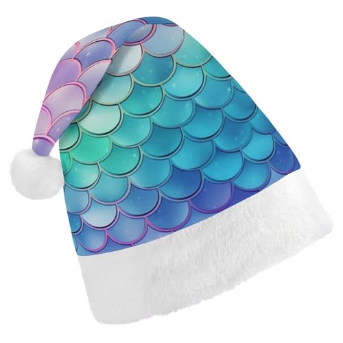 JKLQWH Weihnachtsmütze, Weihnachtsmütze, Partyhut mit verträumtem Farbverlauf, Nikolausmütze für Erwachsene, Uni, klassische Weihnachtsmannmütze, extra dick, Weihnachtsmütze, Wintermütze, Neujahr, von JKLQWH