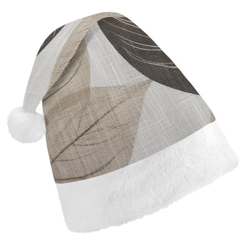 JKLQWH Weihnachtsmütze, Weihnachtsmütze, Partyhut mit weißem Blattmuster, Weihnachtsmannmütze für Erwachsene, Uni, klassische Weihnachtsmannmütze, extra dick, Weihnachtsmütze, Wintermütze, Neujahr, von JKLQWH