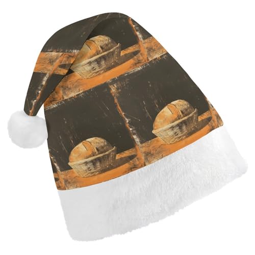 JKLQWH Weihnachtsmütze, Weihnachtsmütze mit Brot im Korb, Weihnachtsmannmütze für Erwachsene, Uni, klassische Weihnachtsmannmütze, extra dick, Weihnachtsmütze, Wintermütze, Neujahr, festliche JKLQWH Weihnachtsmütze, Weihnachtsmütze mit Brot im Korb, Weihnachtsmannmütze für Erwachsene, Uni, klassische Weihnachtsmannmütze, extra dick, Weihnachtsmütze, Wintermütze, Neujahr, festliche von JKLQWH