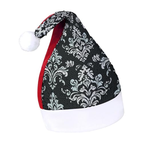 JKLQWH Weihnachtsmütze mit Pailletten, Damast-Muster, lustige Weihnachtsmütze, Weihnachtsgeschenke für Damen und Herren, Anzug für Familie, Weihnachten, Silvester, Festival, Party, Kostüm JKLQWH Weihnachtsmütze mit Pailletten, Damast-Muster, lustige Weihnachtsmütze, Weihnachtsgeschenke für Damen und Herren, Anzug für Familie, Weihnachten, Silvester, Festival, Party, Kostüm von JKLQWH