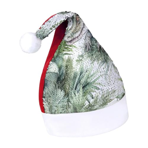 JKLQWH Weihnachtsmütze mit Pailletten, Krokodil-Grün, lustige Weihnachtsmütze, Weihnachtsgeschenke für Damen und Herren, Anzug für Familie, Weihnachten, Silvester, Festival, Party, Kostüm JKLQWH Weihnachtsmütze mit Pailletten, Krokodil-Grün, lustige Weihnachtsmütze, Weihnachtsgeschenke für Damen und Herren, Anzug für Familie, Weihnachten, Silvester, Festival, Party, Kostüm von JKLQWH