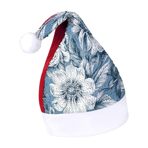 JKLQWH Weihnachtsmütze mit Pailletten, blau-weiße Weihnachtsmütze, lustige Weihnachtsmütze, Weihnachtsgeschenke für Damen und Herren, Anzug für Familie, Weihnachten, Silvester, Festival, Party, Kostüm JKLQWH Weihnachtsmütze mit Pailletten, blau-weiße Weihnachtsmütze, lustige Weihnachtsmütze, Weihnachtsgeschenke für Damen und Herren, Anzug für Familie, Weihnachten, Silvester, Festival, Party, Kostüm von JKLQWH
