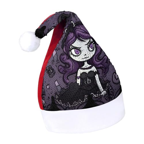 JKLQWH Weihnachtsmütze mit Pailletten, lila und schwarz, Gothic, gruselige Weihnachtsmütze, lustige Weihnachtsmütze, Weihnachtsgeschenke für Damen und Herren, Anzug für Familie, Weihnachten, JKLQWH Weihnachtsmütze mit Pailletten, lila und schwarz, Gothic, gruselige Weihnachtsmütze, lustige Weihnachtsmütze, Weihnachtsgeschenke für Damen und Herren, Anzug für Familie, Weihnachten, von JKLQWH