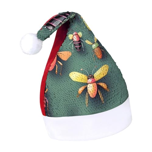 JKLQWH Weihnachtsmütze mit Pailletten, mit Insekten-Atlas, lustige Weihnachtsmütze, Weihnachtsgeschenke für Damen und Herren, Anzug für Familie, Weihnachten, Silvester, Festival, Party, Kostüm JKLQWH Weihnachtsmütze mit Pailletten, mit Insekten-Atlas, lustige Weihnachtsmütze, Weihnachtsgeschenke für Damen und Herren, Anzug für Familie, Weihnachten, Silvester, Festival, Party, Kostüm von JKLQWH