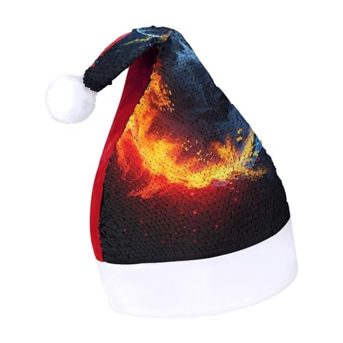 JKLQWH Weihnachtsmütze mit Pailletten, mit Pucks und Feuer, lustige Weihnachtsmütze, Weihnachtsgeschenke für Damen und Herren, Anzug für Familie, Weihnachten, Silvester, Festival, Party, Kostüm JKLQWH Weihnachtsmütze mit Pailletten, mit Pucks und Feuer, lustige Weihnachtsmütze, Weihnachtsgeschenke für Damen und Herren, Anzug für Familie, Weihnachten, Silvester, Festival, Party, Kostüm von JKLQWH