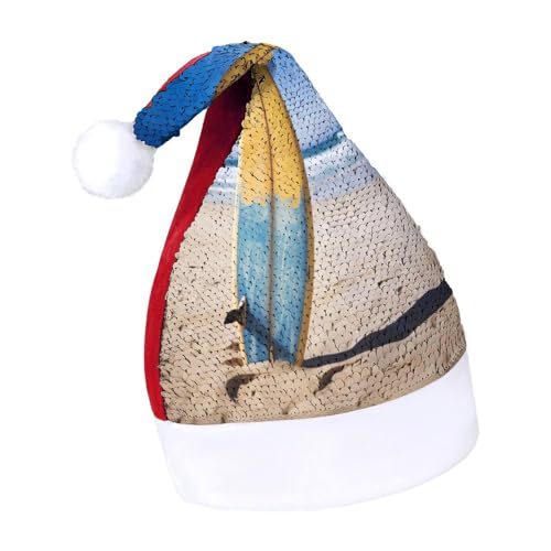 JKLQWH Weihnachtsmütze mit Pailletten, mit Strand-Surfbrett-Weihnachtsmütze, lustige Weihnachtsmütze, Weihnachtsgeschenke für Damen und Herren, Anzug für Familie, Weihnachten, Silvester, Festival, JKLQWH Weihnachtsmütze mit Pailletten, mit Strand-Surfbrett-Weihnachtsmütze, lustige Weihnachtsmütze, Weihnachtsgeschenke für Damen und Herren, Anzug für Familie, Weihnachten, Silvester, Festival, von JKLQWH