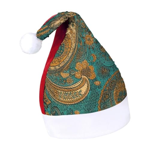 JKLQWH Weihnachtsmütze mit Pailletten, mit gelbem Paisleymuster, lustige Weihnachtsmütze, Weihnachtsgeschenke für Damen und Herren, Anzug für Familie, Weihnachten, Silvester, Festival, Party, Kostüm JKLQWH Weihnachtsmütze mit Pailletten, mit gelbem Paisleymuster, lustige Weihnachtsmütze, Weihnachtsgeschenke für Damen und Herren, Anzug für Familie, Weihnachten, Silvester, Festival, Party, Kostüm von JKLQWH