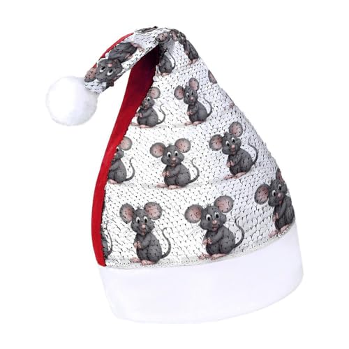 JKLQWH Weihnachtsmütze mit Pailletten, mit grauen Tieren, lustige Weihnachtsmütze, Weihnachtsgeschenke für Damen und Herren, Anzug für Familie, Weihnachten, Silvester, Festival, Party, Kostüm JKLQWH Weihnachtsmütze mit Pailletten, mit grauen Tieren, lustige Weihnachtsmütze, Weihnachtsgeschenke für Damen und Herren, Anzug für Familie, Weihnachten, Silvester, Festival, Party, Kostüm von JKLQWH