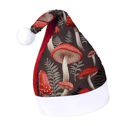 JKLQWH Weihnachtsmütze mit Pailletten, mit roten Pilzen, lustige Weihnachtsmütze, Weihnachtsgeschenke für Damen und Herren, Anzug für Familie, Weihnachten, Silvester, Festival, Party, Kostüm JKLQWH Weihnachtsmütze mit Pailletten, mit roten Pilzen, lustige Weihnachtsmütze, Weihnachtsgeschenke für Damen und Herren, Anzug für Familie, Weihnachten, Silvester, Festival, Party, Kostüm von JKLQWH