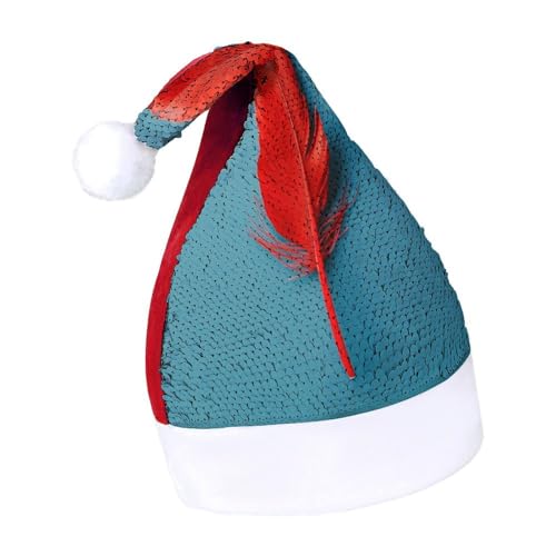 JKLQWH Weihnachtsmütze mit Pailletten, mit roter Feder, lustige Weihnachtsmütze, Weihnachtsgeschenke für Damen und Herren, Anzug für Familie, Weihnachten, Silvester, Festival, Party, Kostüm JKLQWH Weihnachtsmütze mit Pailletten, mit roter Feder, lustige Weihnachtsmütze, Weihnachtsgeschenke für Damen und Herren, Anzug für Familie, Weihnachten, Silvester, Festival, Party, Kostüm von JKLQWH
